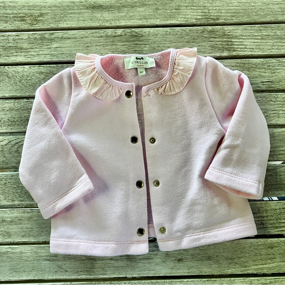 Cyrillus Pink Ruffled Cardigan - Size 9m - Picture 4 of 8